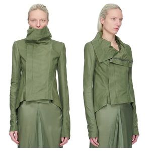 RICK OWENS NASKA BIKER IN MOSS GREEN